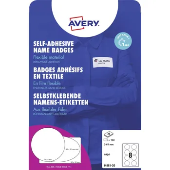 Kotouček do pokladny a tiskárny štítků Avery-Zweckform J4881-20 štítek se jménem Kennzeichnungsetiketten (š x v) 65 mm x 65 mm 160 ks