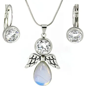 Souprava šperků Foxette Set šperků z chirurgické oceli Anděl - Čirá / Originální JF_0254