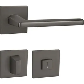 Dveřní kování Klika Naturel PRIMA HR titan s WC knoflíkem