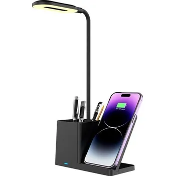 Svítidlo Rabalux CERIE LED Stmívatelná stolní lampa s nabíjením QI LED/4W/5V 3000/4000/6500K černá