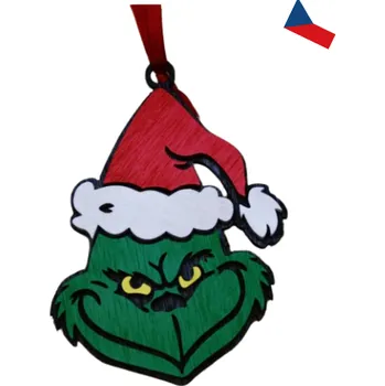 Vánoce JH WoodArt Dřevěné vánoční ozdoby Grinch – originální dekorace pro vaše Vánoce Grinch (Ideální pro fanoušky Grinche)