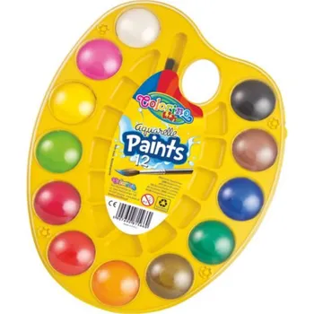 Vodová barva AKVARELOVÉ BARVY sada 12 barev paletka COLORINO Patio IDEÁLNÍ do ŠKOLY