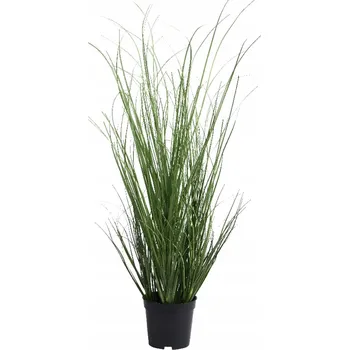 umělá květina Umělá TRÁVA rostlina ZELENÁ okrasná v květináči dekorativní XXL 124cm