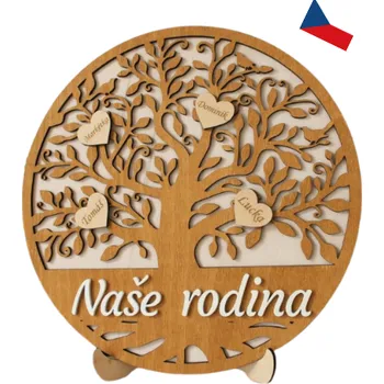 Dřevěná hračka JH WoodArt Strom života se jmény 1 ks (Strom symbolizuje rodinné pouto)