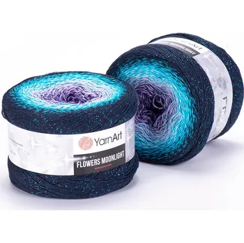 Příze Yarn Art Příze Flowers Moonlight 3254 fialová, lila, tyrkys, tmavě modrá