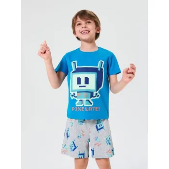 Chlapecké spodní prádlo Sinsay - Dvoudílná pyžamová souprava - modrá - 984DO-55X - 984DO-55X-98