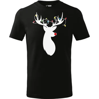 Chlapecké tričko Dětské tričko s potiskem Vánoční jelen Velikost: 158/12 let, Barva trička: Černá