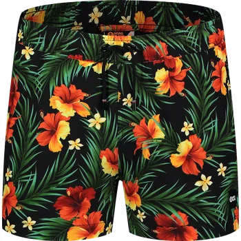 Pánské kraťasy Pánské koupací šortky NORDBLANC NBSPM8019 ČERNÁ VZOR XL