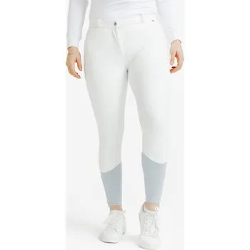 Jezdecké kalhoty FOUGANZA Dámské zimní nepromokavé rajtky Kipwarm 500 bílé L BÍLÁ