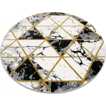 Koberec STYLOVÝ KOBEREC kulatý 120 MARMOR černá/zlatá #AF535