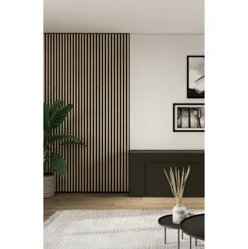 Obklad In-Design Dekorativní obkladový panel MARTEL dub přírodní/černá 12,8 x 1,9 cm 1 m2