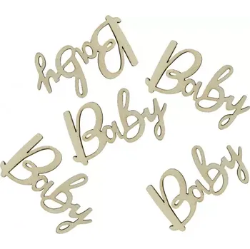 Dřevěné konfety Baby 18 ks - 6x3 cm