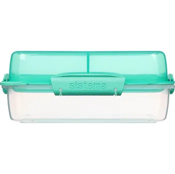 Svačinový box Sistema Krabička na jídlo sebou obdélníková Lunch Stack To Go 1,8l Barva: minty teal