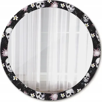 Zrcadlo Nástěnné Zrcadlo Rám Glamour Květiny lebky 100 cm