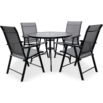 Zahradní sestava Nábytek Texim Zahradní set CAPRI 100cm + 4x židle SOLANO skládací