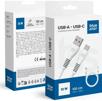 BLUE STAR kabel USB A na typ C 2A 12W DC99C 1 m bílý