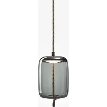 BROKIS AKCE - Závěsné svítidlo KNOT SMALL CILINDRO 5W 2700K 636lm šedá kouřová / černý chrom LED 10W 2700K 1510lm - BROKIS C BRO PC01034_004