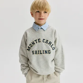 Chlapecká mikina Reserved - Mikina s výšivkou - světle šedá - 984FJ-09M - 984FJ-09M-158