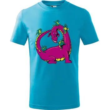 Chlapecké oblečení Dětské tričko s potiskem Dračí klouzačka Velikost: 134/8 let, Barva trička: Tyrkysová