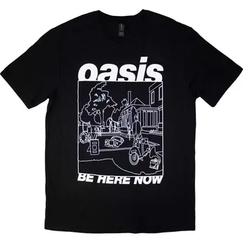Pánské tričko Oasis Tričko Be Here Now Line Drawing Unisex Black 2XL