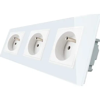 Elektrická zásuvka WELAIK Zásuvka skleněná trojnásobná bílá