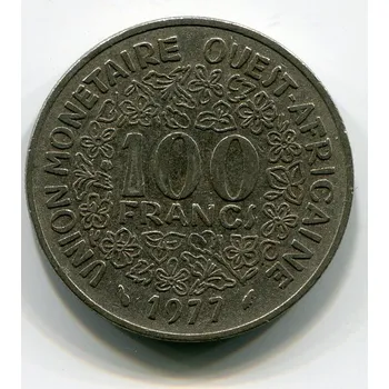 ZÁPADOAFRICKÉ STÁTY. 100 francs 1977.