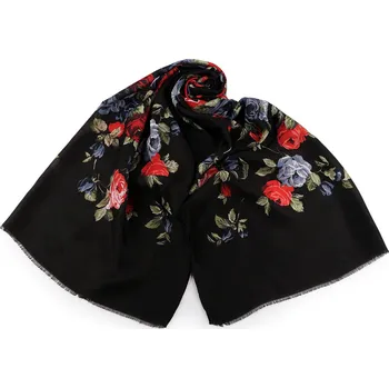 Šátek Šátek / šála / pléd růže 80x175 cm Varianta: 4 černá, Balení: 1 ks