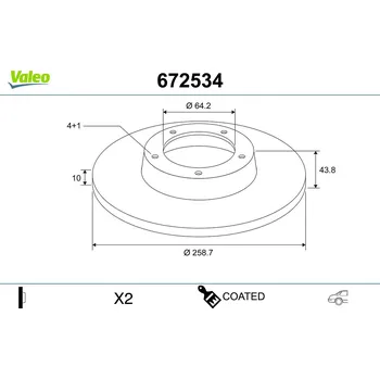 Brzdový kotouč Brzdový kotouč VALEO 672534