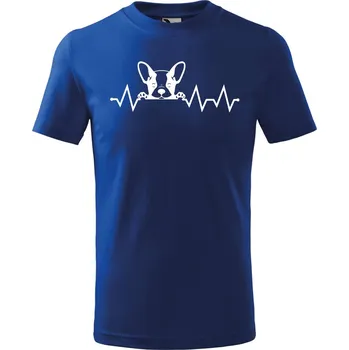 Dětské tričko s potiskem Tep buldoček Velikost: 122/6 let, Barva trička: Královsky modrá