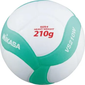 Volejbalový míč VOLEJBALOVÝ MÍČ MIKASA VS210W KIDS MINI VELIKOST 4 210g bílá/zelená