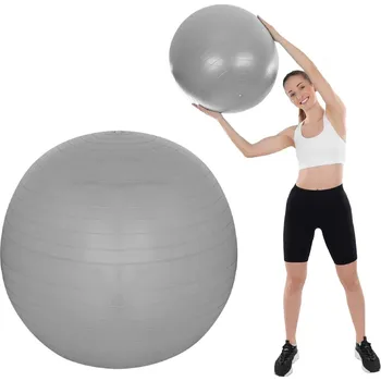 FITNESS MÍČ 65CM PROTIBRUSTE ŠEDÝ