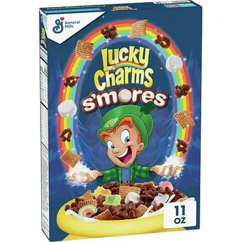 Bonbon Lucky Charms S'Mores cereálie s marshmallow s příchutí čokolády a sušenek 311 g