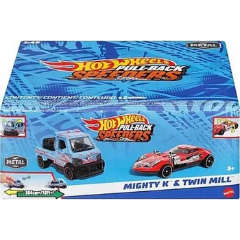 autíčko HOT WHEELS PULL-BACK SPEEDERS sada 2 autíček Mighty K & Twin Mill