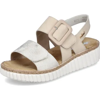 Dámské sandále DÁMSKÉ SANDÁLY RIEKER 69260-60 BÉŽOVÁ Barva: BÉŽOVÁ, Velikost: 41