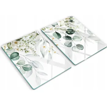 Obraz Tvrzené skleněné kuchyňské desky s grafikou 2x40x52 cm Akvarelové rostliny