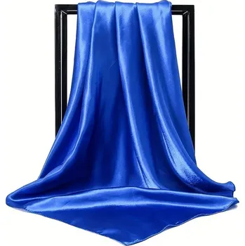 Šála saténový přehoz pres ramena, šátek přes ramena Barva: Modrá