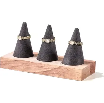 Šperkovnice Stojánek, dekolt aranžovací sametový prst 3x šedý (DRD3P-S)