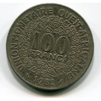 ZÁPADOAFRICKÉ STÁTY. 100 francs 1982.
