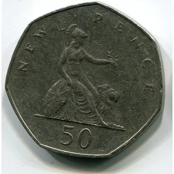 VELKÁ BRITÁNIE. 50 pence 1977.