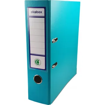 Šanony pákové široké silné A4 PP EKOBOX 80mm TYRKYSOVÉ