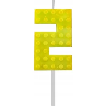 Dortová svíčka SVÍČKY NA DORT Dekorativní narozeninová svíčka Kostky, číslice 2, výška 5.5cm