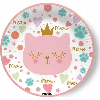 Talíř Talířky Cat Princess Kočička Koruna 18 cm, 8 ks