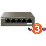 Tenda TEG1105P-4-63W - PoE AT Switch 63Watt, 5xRJ45 GLAN, Switch s 4xPoE 802.3at, 10/100/1000 Mbps,Kov