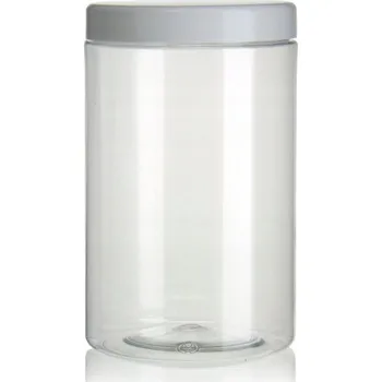 Sklenice SKLENICE NÁDOBA PET 1500ml S BÍLÝM VÍČKEM 1.5L na koření vločky