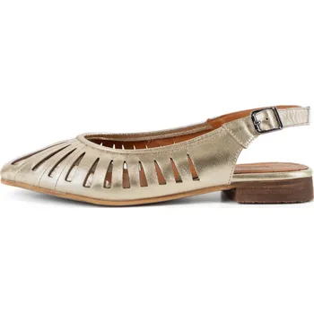 Dámské sandále Kremara dámské kožené sandály s volnou patou zlaté Velikost: 37