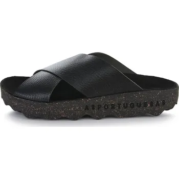 Dámské sandále ČERNÉ KORKOVÉ PANTOFLE PŘEKŘÍŽENÉ PÁSKY ASPORTUGUESAS Cross