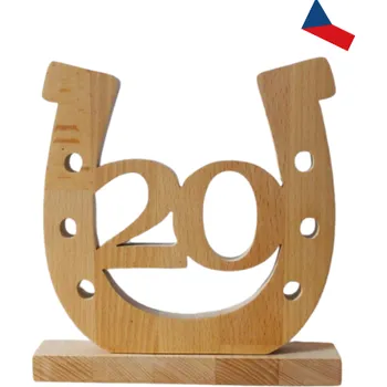 JH WoodArt Narozeninová dřevěná dekorace 20 1 ks (Každé číslo je originál)