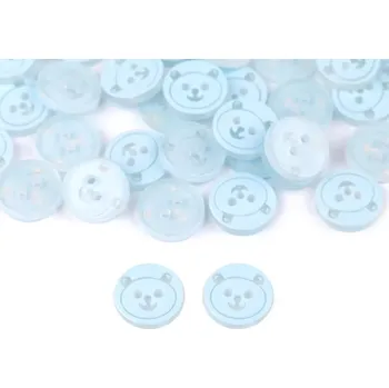 Knoflík Knoflík dětský - medvídek - 10 kusů (modrá) (do vyprodání zásob)