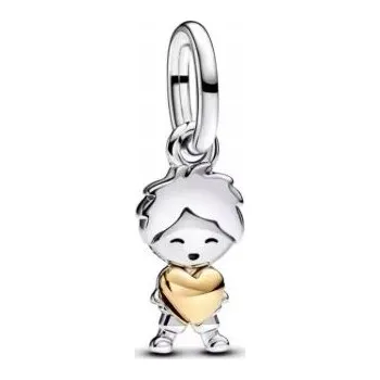 Přívěsek Stříbrný přívěsek charms - chlapeček Syn, chlapec se sluchátky stříbro 925