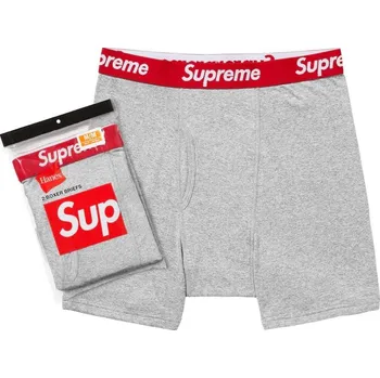 Pánské spodní prádlo Supreme Hanes Boxer Briefs (2 Pack) Heather Grey M